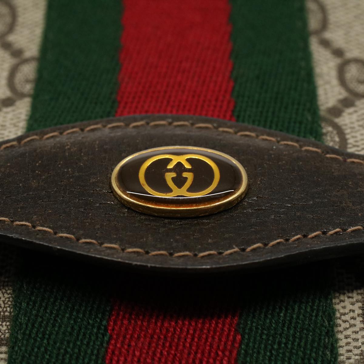 GUCCI GG Canvas Web Sherry Line Clutch Bag Beige Red 41 014 3087 30 ep1883
