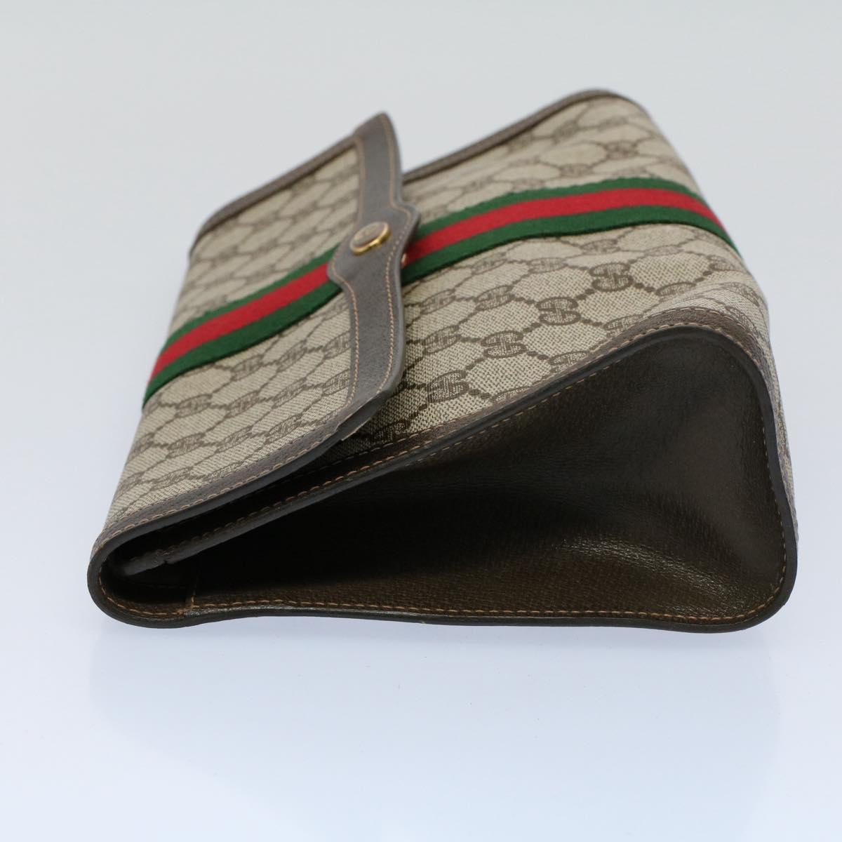 GUCCI GG Canvas Web Sherry Line Clutch Bag Beige Red 41 014 3087 30 ep1883