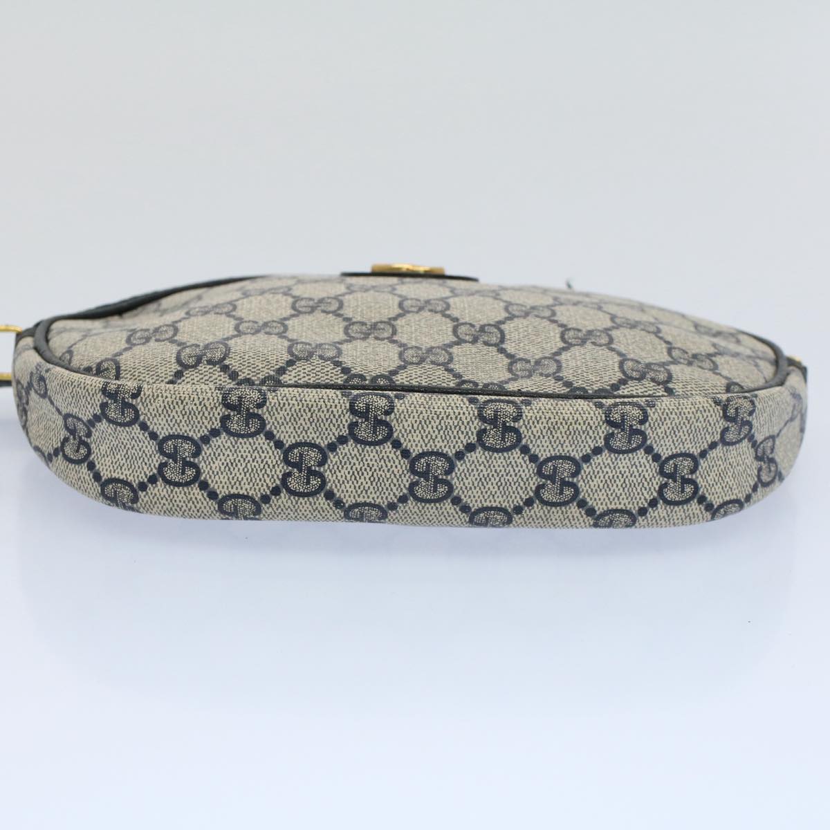 GUCCI GG Canvas Shoulder Bag PVC Leather Gray Navy ep1884