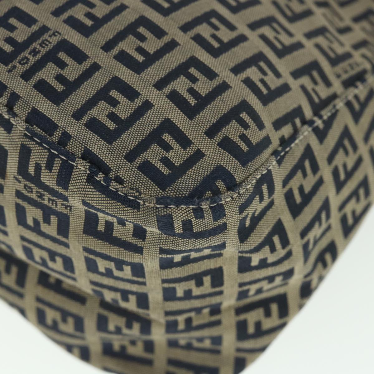 FENDI Zucchino Canvas Mamma Baguette Bag Navy 2305 26325 018 ep1886