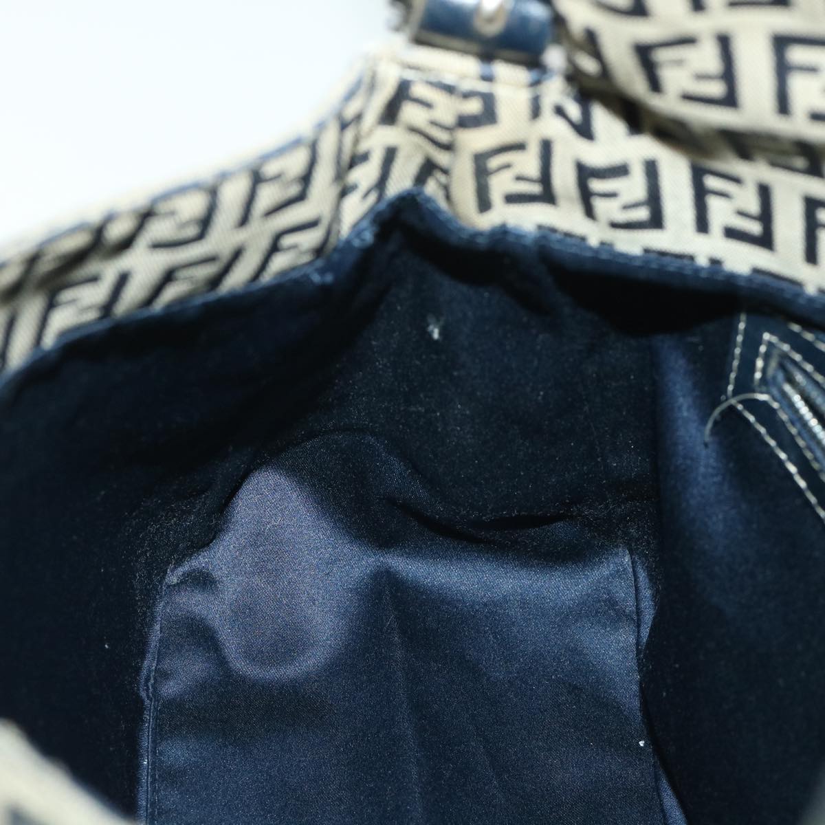 FENDI Zucchino Canvas Mamma Baguette Bag Navy 2305 26325 018 ep1886