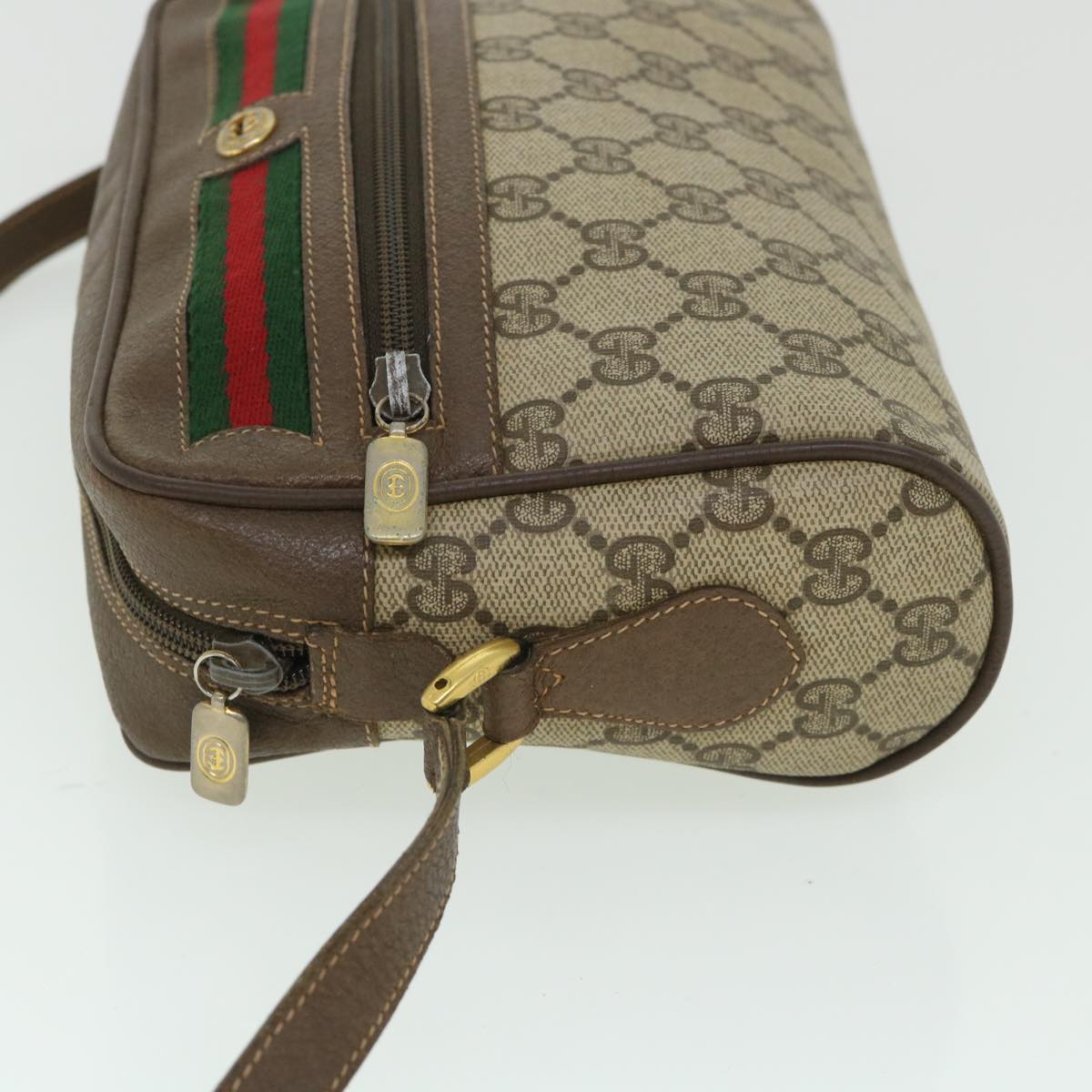 GUCCI GG Canvas Web Sherry Line Shoulder Bag Beige Red 119 02 087 ep1891