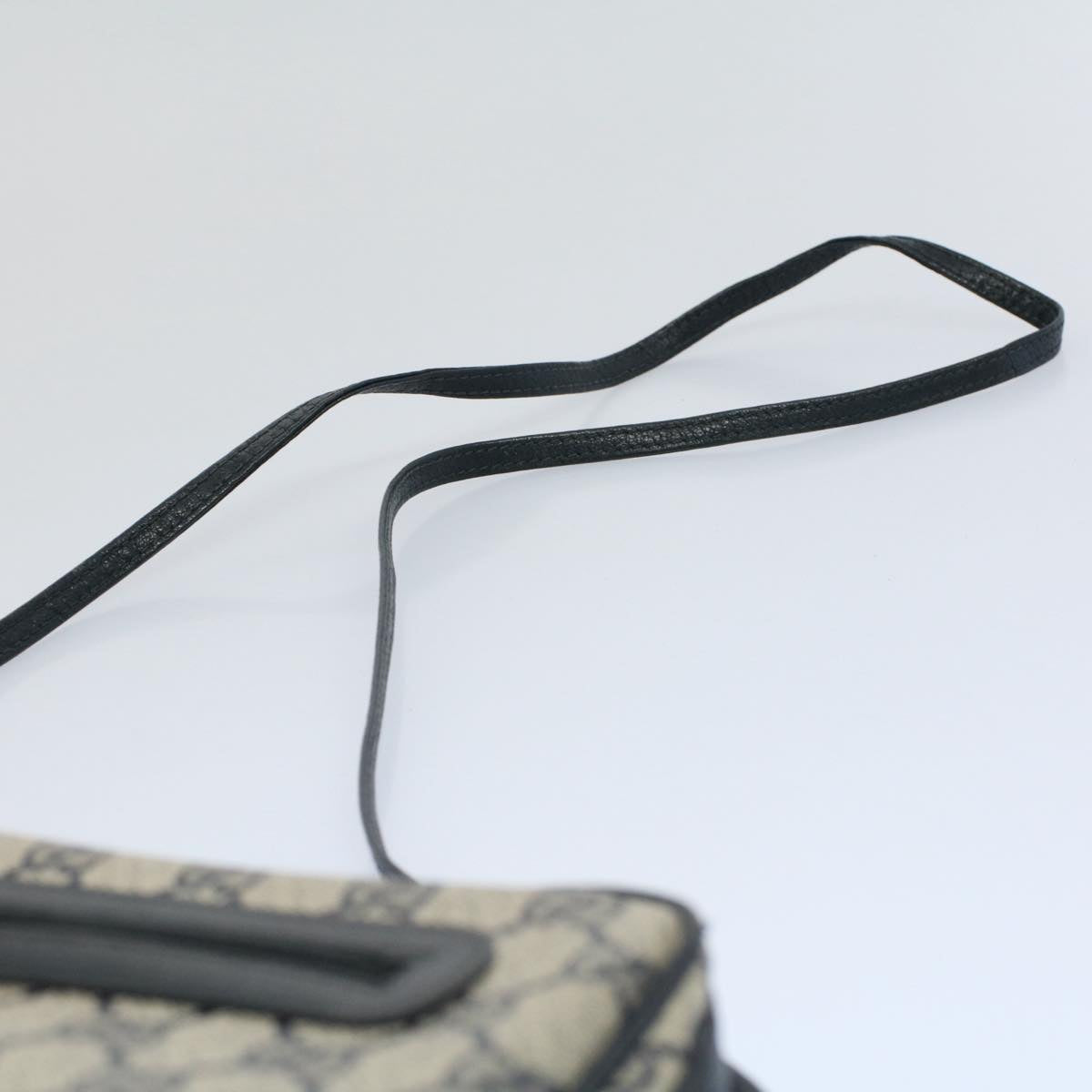 GUCCI GG Canvas Shoulder Bag PVC Leather Gray Navy ep1896