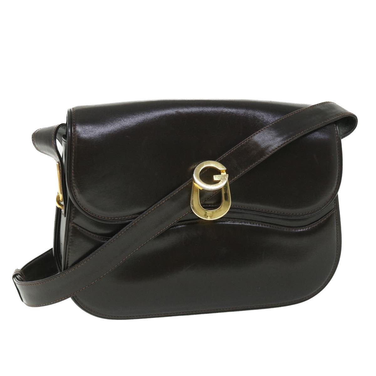 GUCCI Shoulder Bag Leather Brown ep1904
