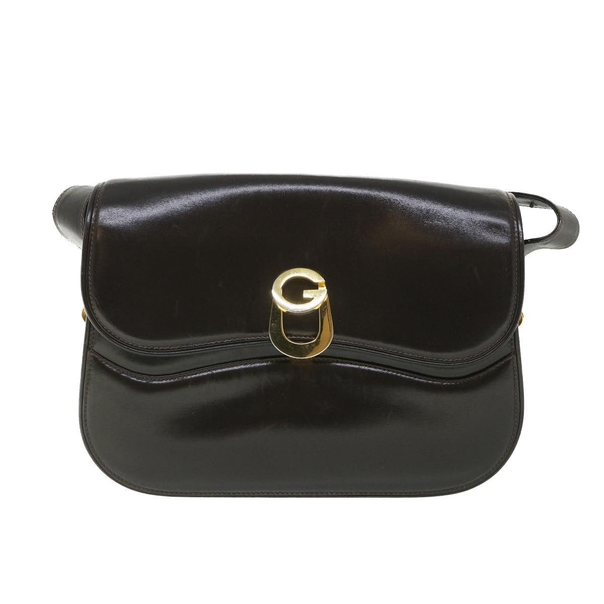 GUCCI Shoulder Bag Leather Brown ep1904