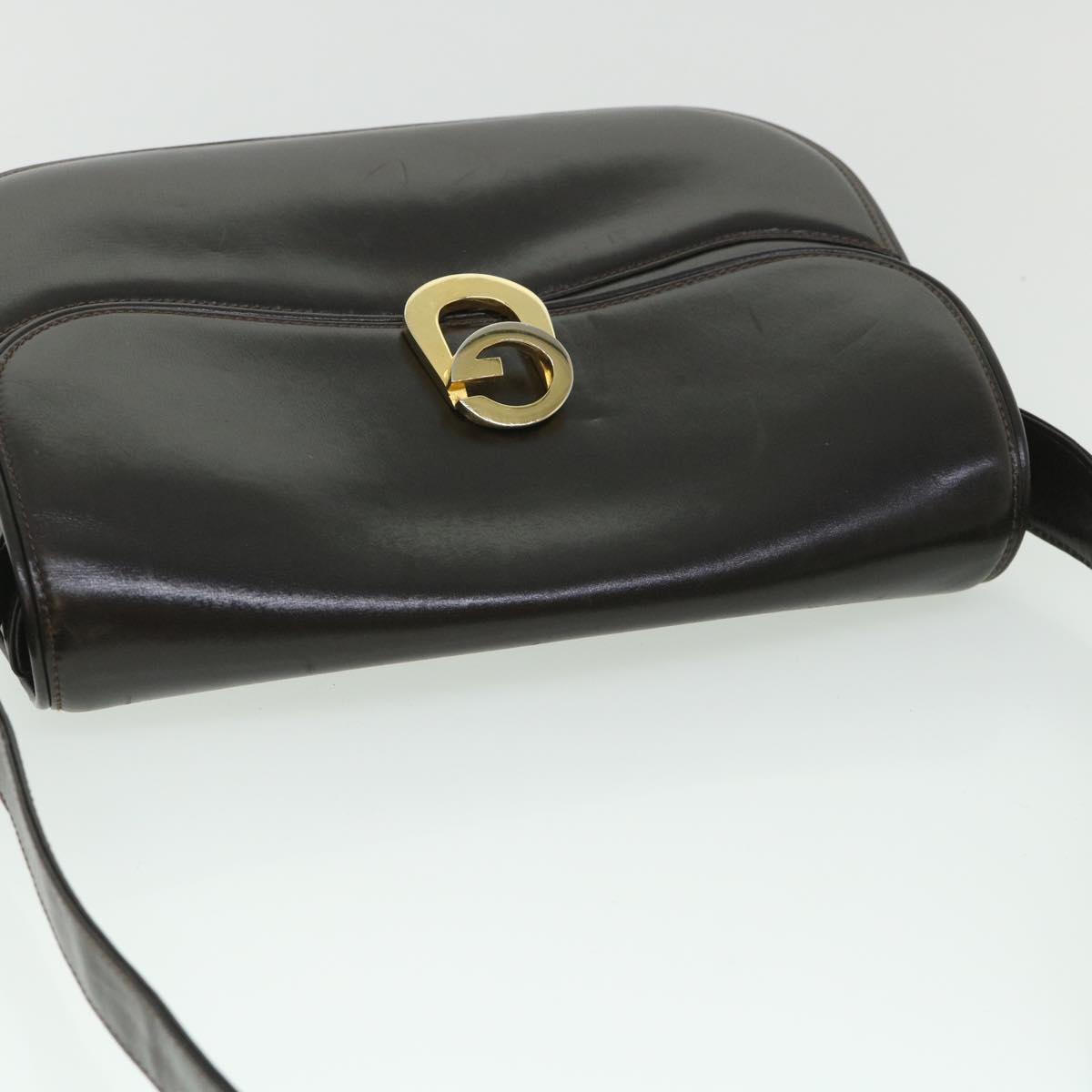 GUCCI Shoulder Bag Leather Brown ep1904