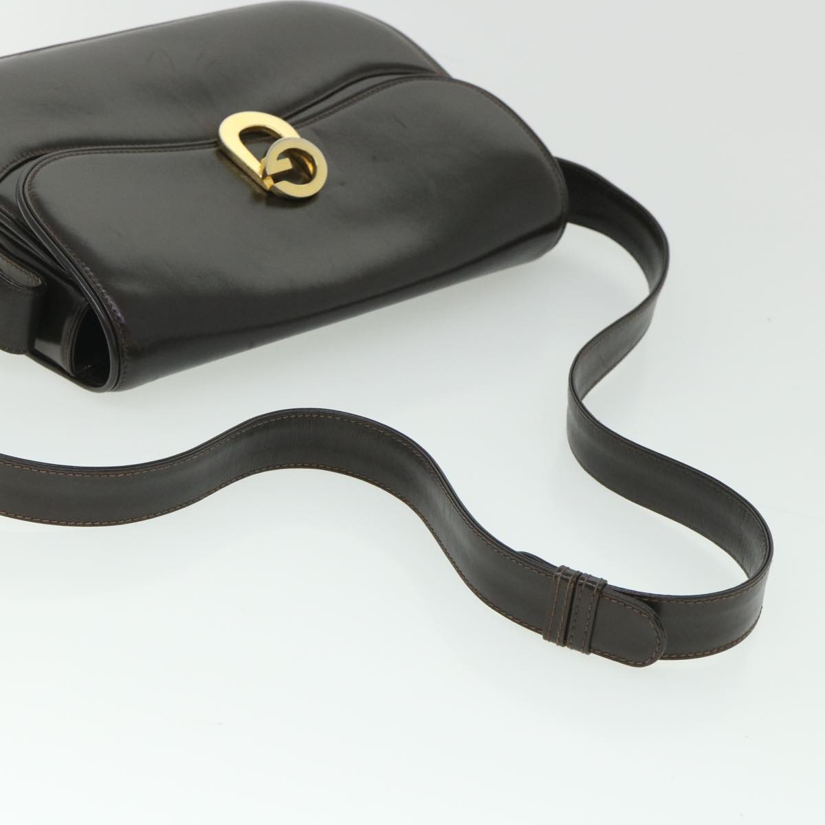 GUCCI Shoulder Bag Leather Brown ep1904