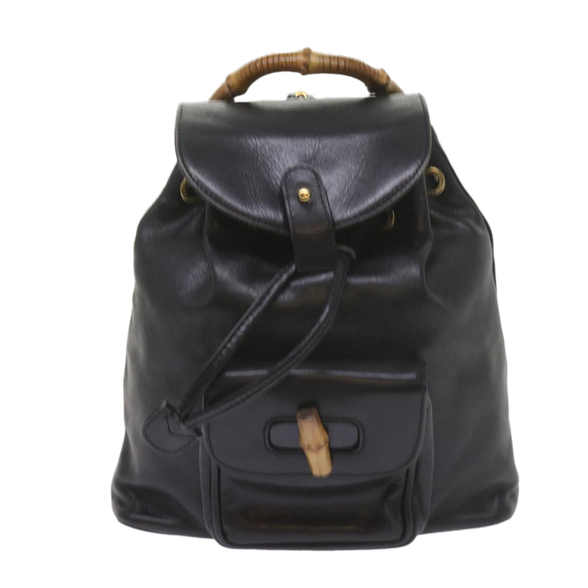 GUCCI Bamboo Backpack Leather Black 003 1956 0030 ep2532