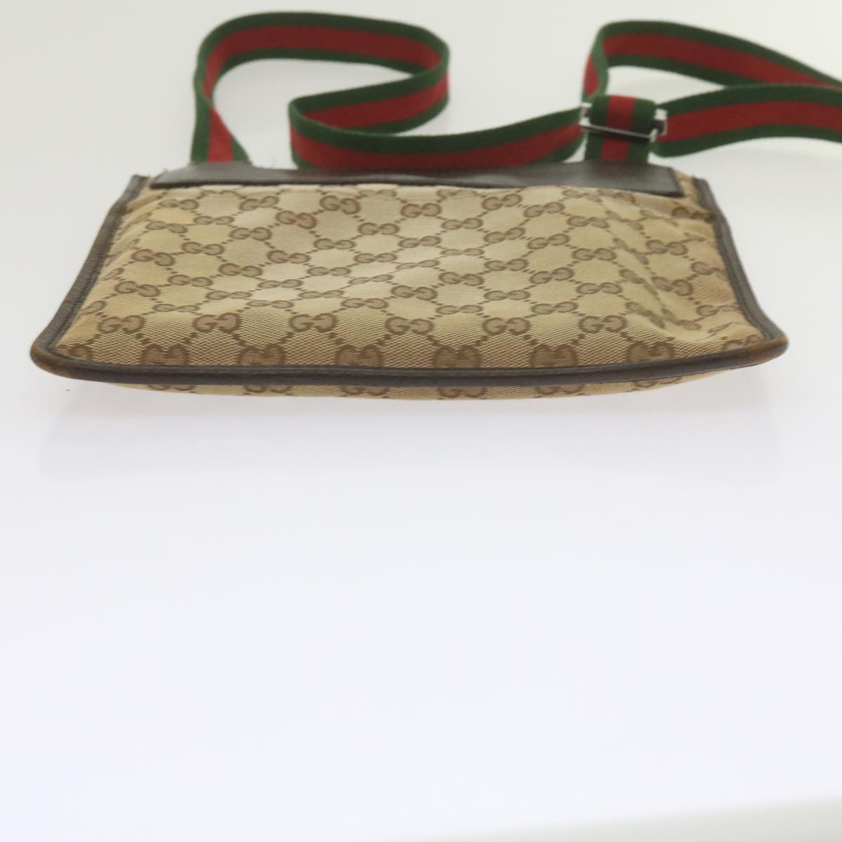 GUCCI GG Canvas Web Sherry Line Shoulder Bag Beige Red Green 27639 ep2613
