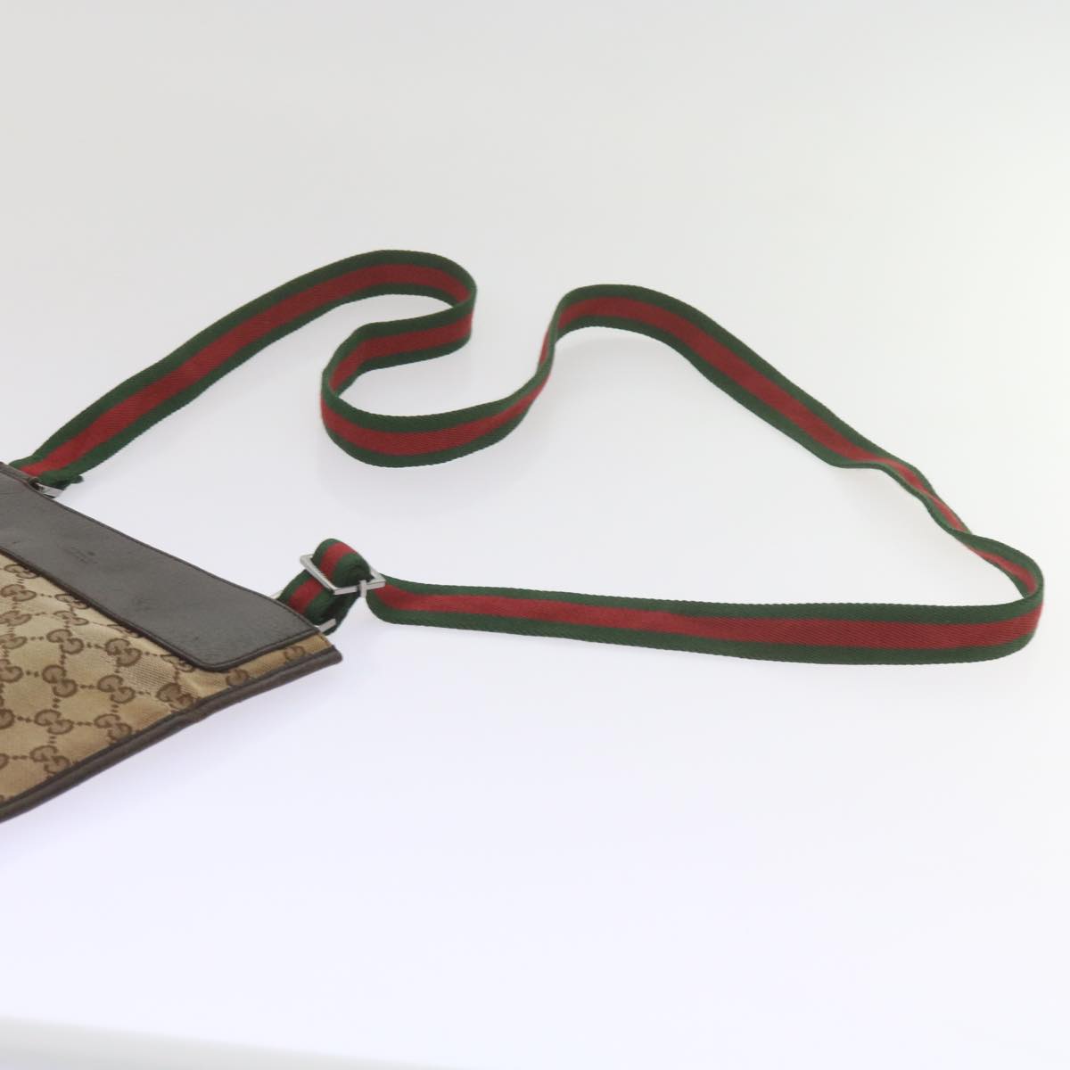 GUCCI GG Canvas Web Sherry Line Shoulder Bag Beige Red Green 27639 ep2613