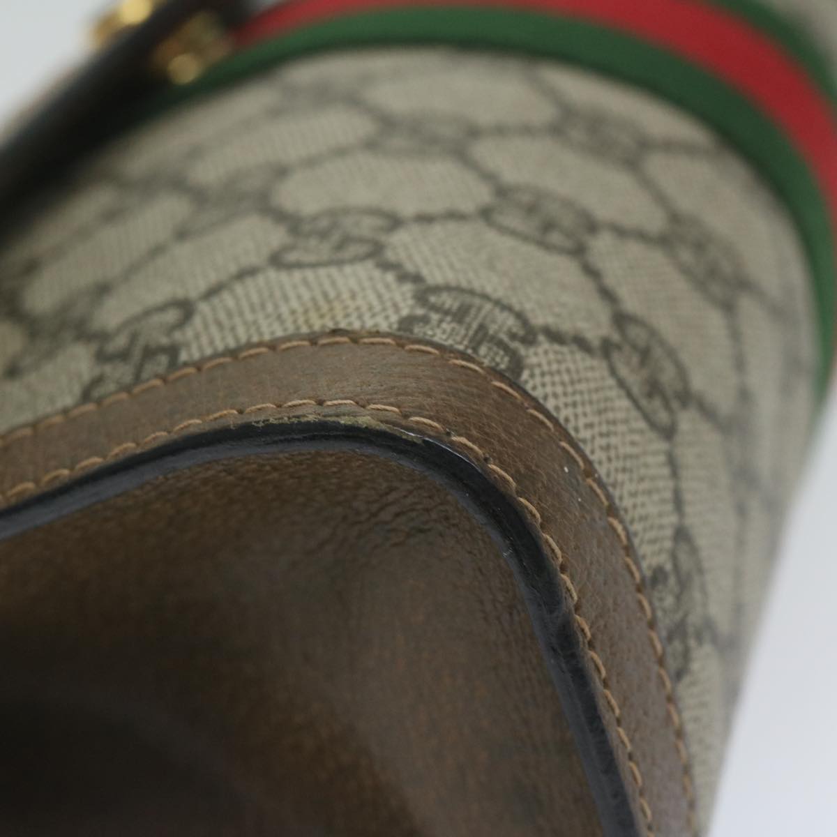 GUCCI GG Supreme Web Sherry Line Clutch Bag Beige Red 41 014 3087 25 ep2616