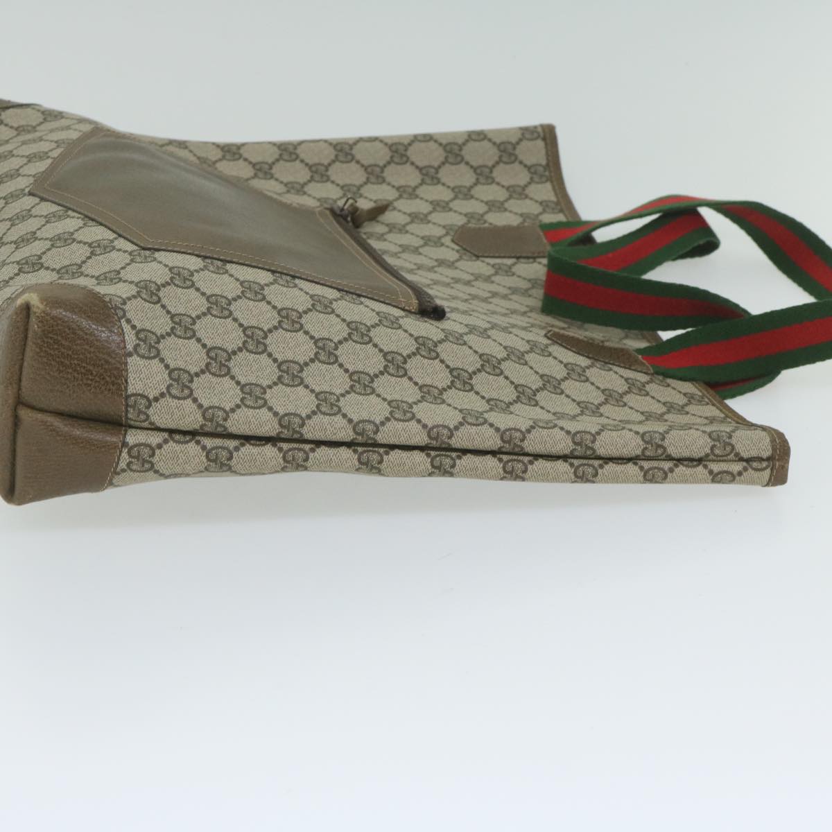 GUCCI GG Supreme Web Sherry Line Tote Bag Beige Red Green 001 20 312 ep2718