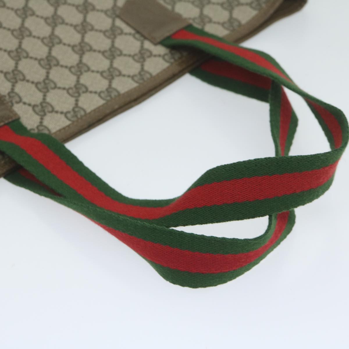 GUCCI GG Supreme Web Sherry Line Tote Bag Beige Red Green 001 20 312 ep2718
