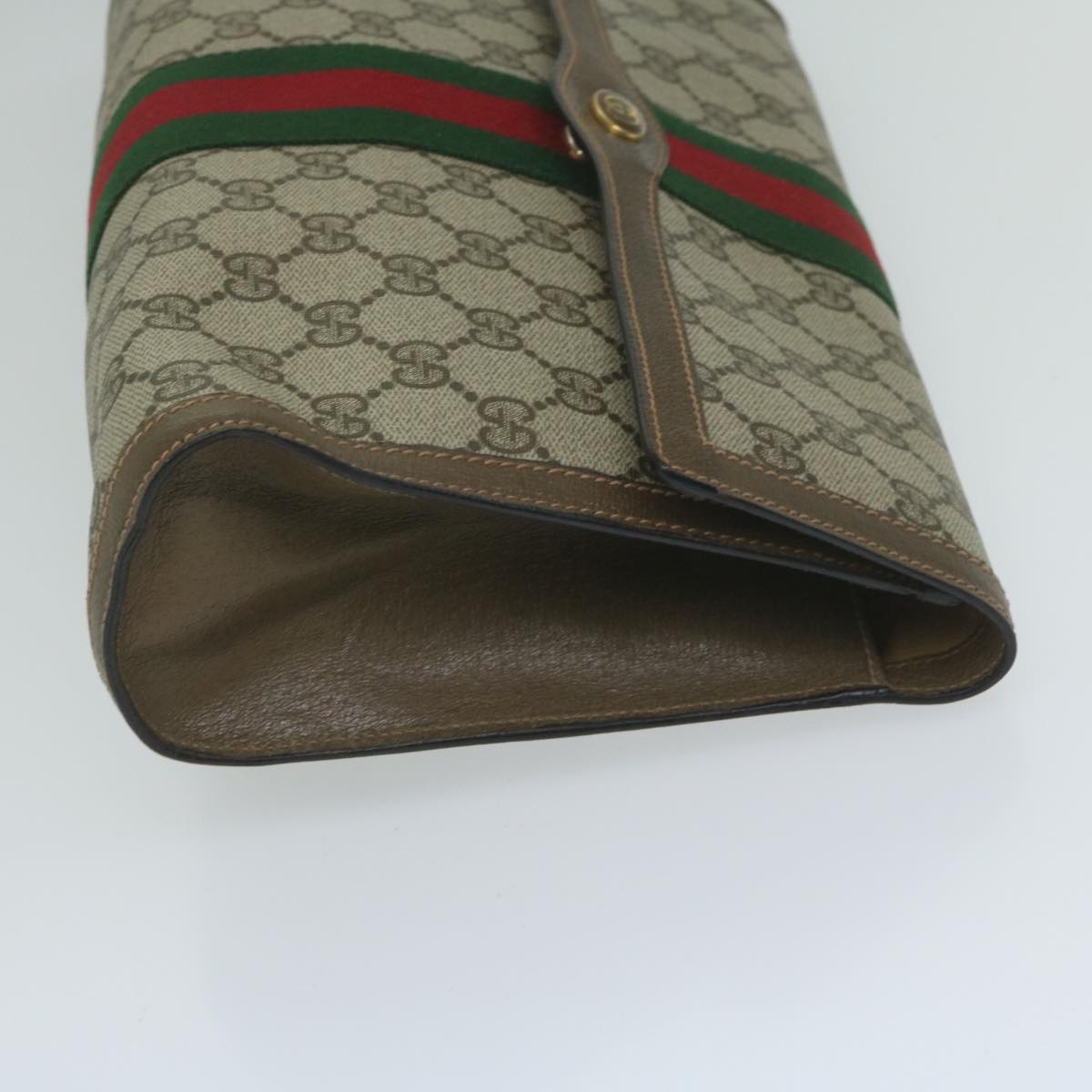 GUCCI GG Supreme Web Sherry Line Clutch Bag Beige Red 89 01 007 ep2727