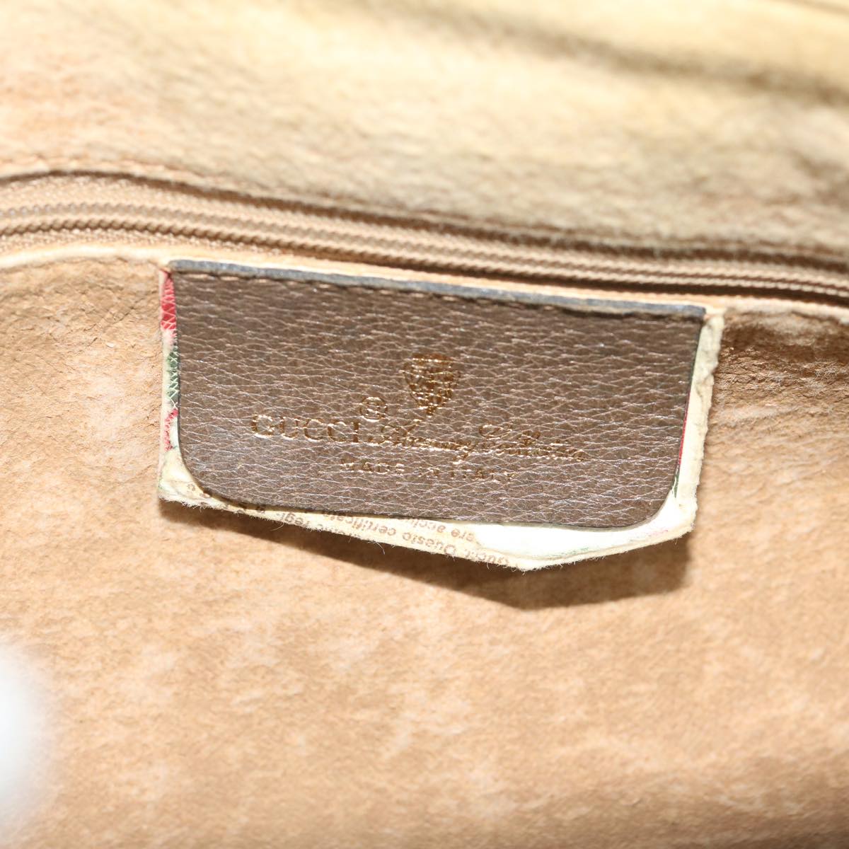 GUCCI GG Supreme Web Sherry Line Boston Bag Beige Red 69 02 007 ep2784