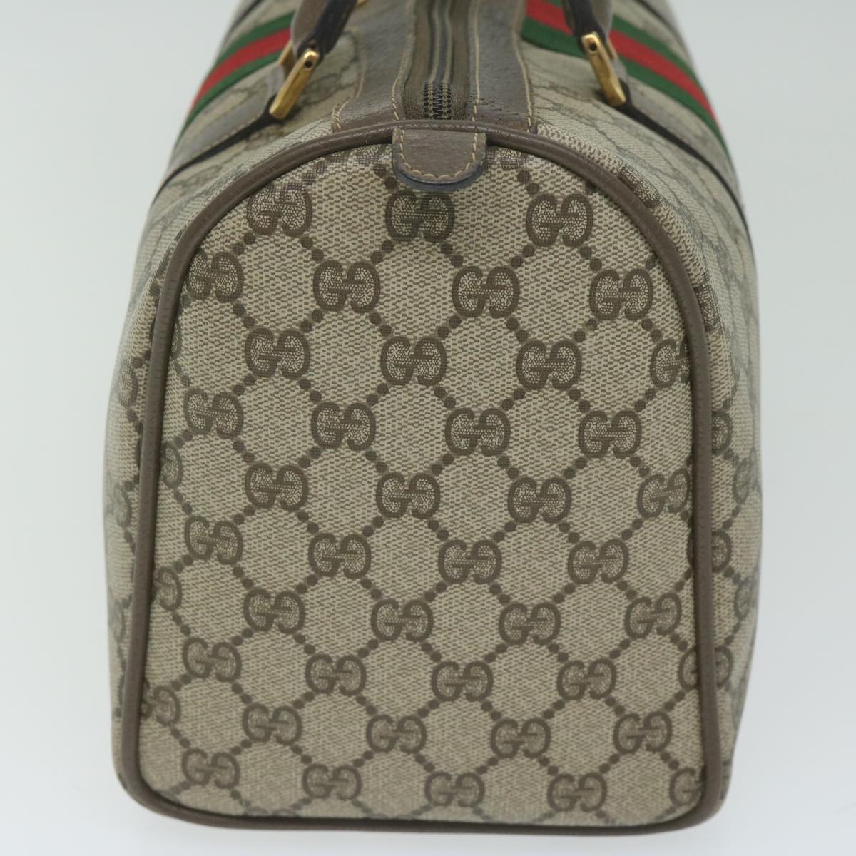 GUCCI GG Supreme Web Sherry Line Boston Bag Beige Red 69 02 007 ep2784