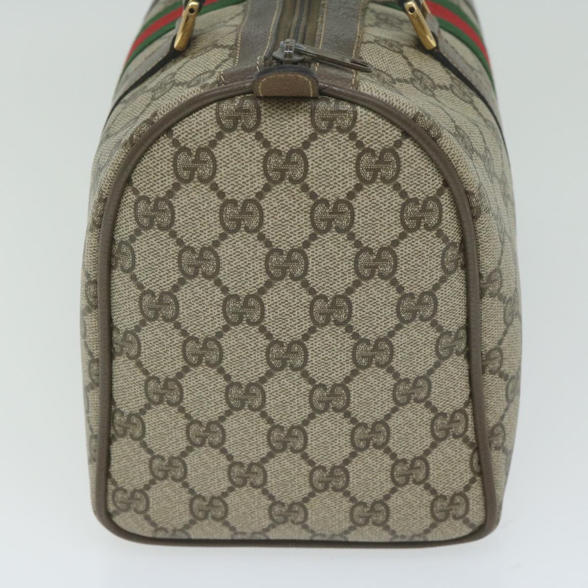 GUCCI GG Supreme Web Sherry Line Boston Bag Beige Red 69 02 007 ep2784