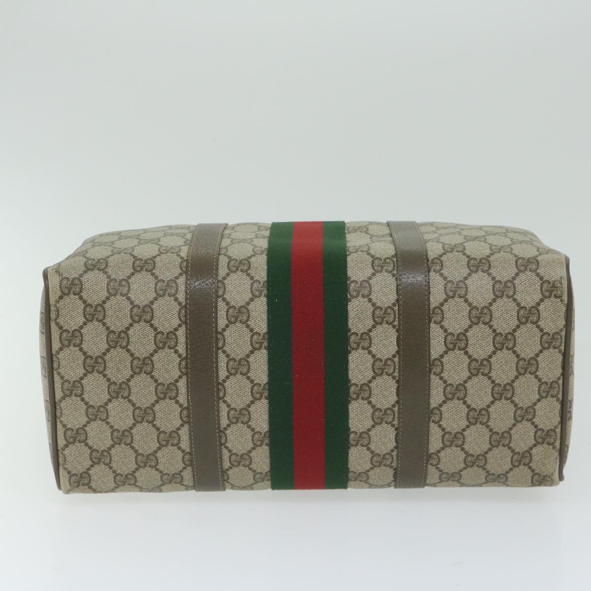 GUCCI GG Supreme Web Sherry Line Boston Bag Beige Red 69 02 007 ep2784