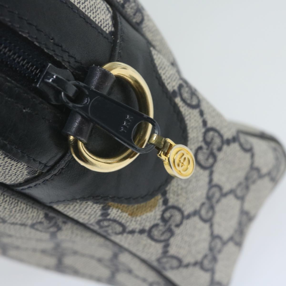 GUCCI GG Supreme Sherry Line Boston Bag PVC Leather Red Navy ep2786