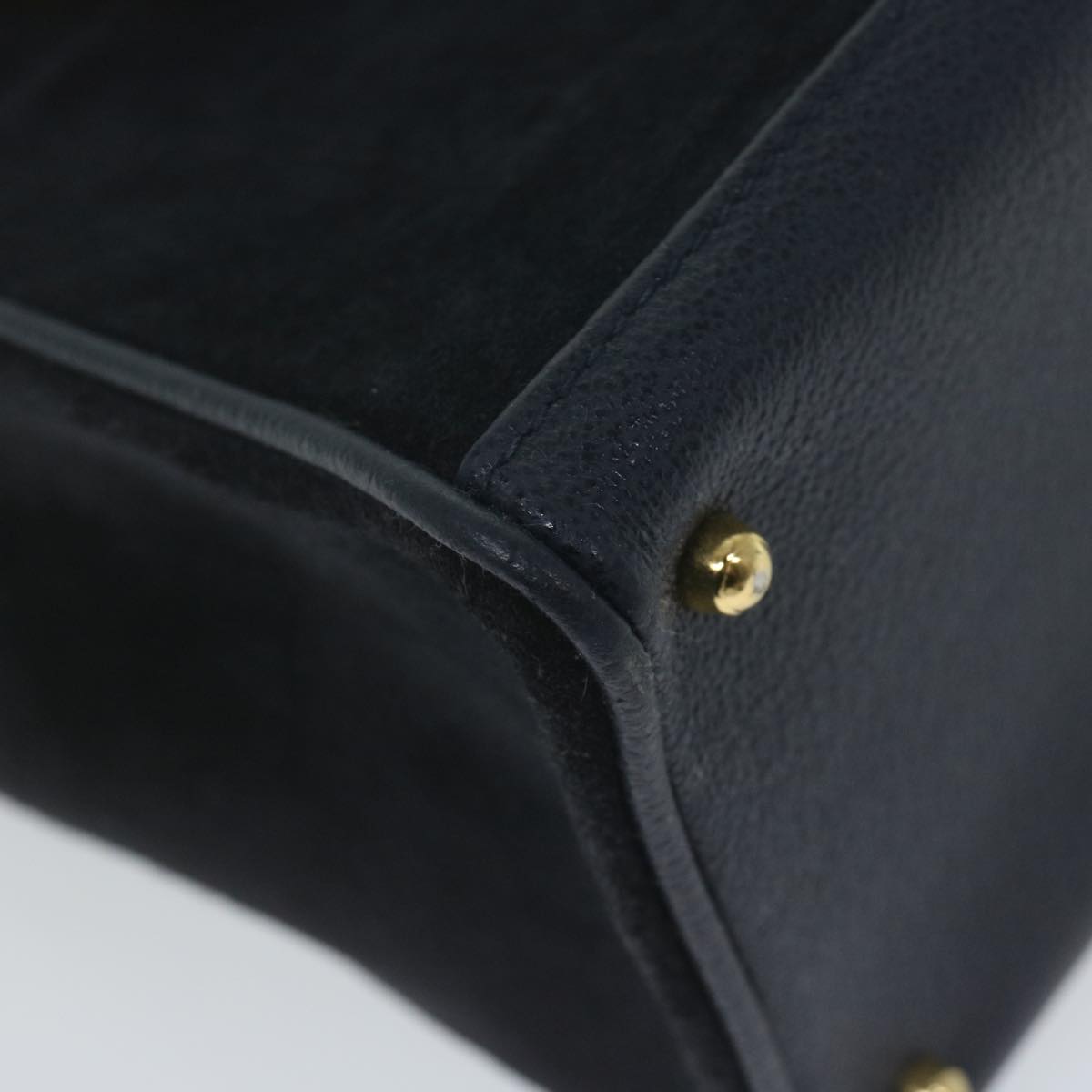 GUCCI Bamboo Hand Bag Suede 2way Navy 000 122 0316 ep2792