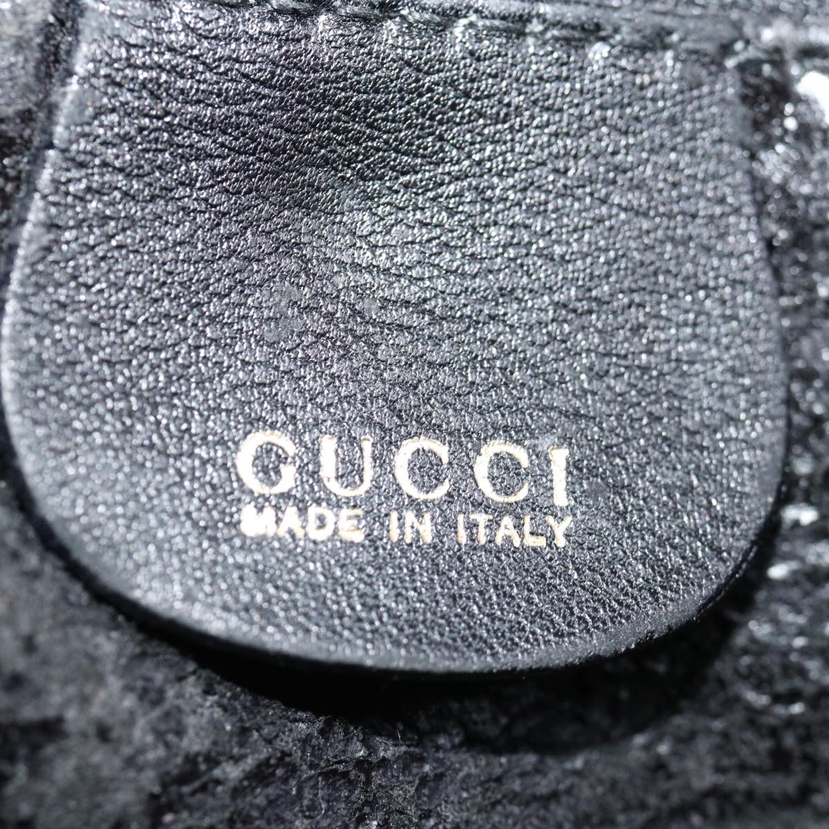 GUCCI Bamboo Hand Bag Leather Black 000 122 0290 ep3934