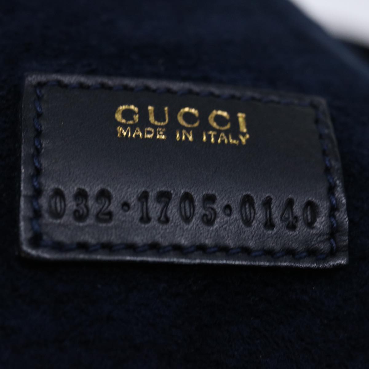 GUCCI Vanity Cosmetic Pouch Suede Navy 032 1705 0140 ep3985