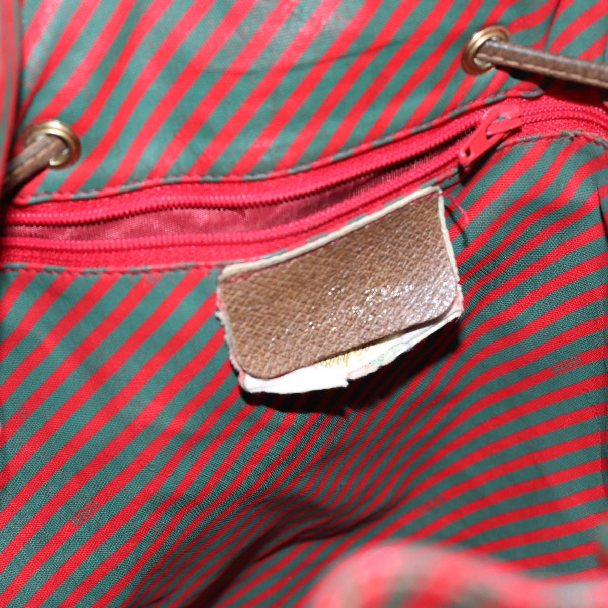 GUCCI Shoulder Bag Coated Canvas Red Green ep4031