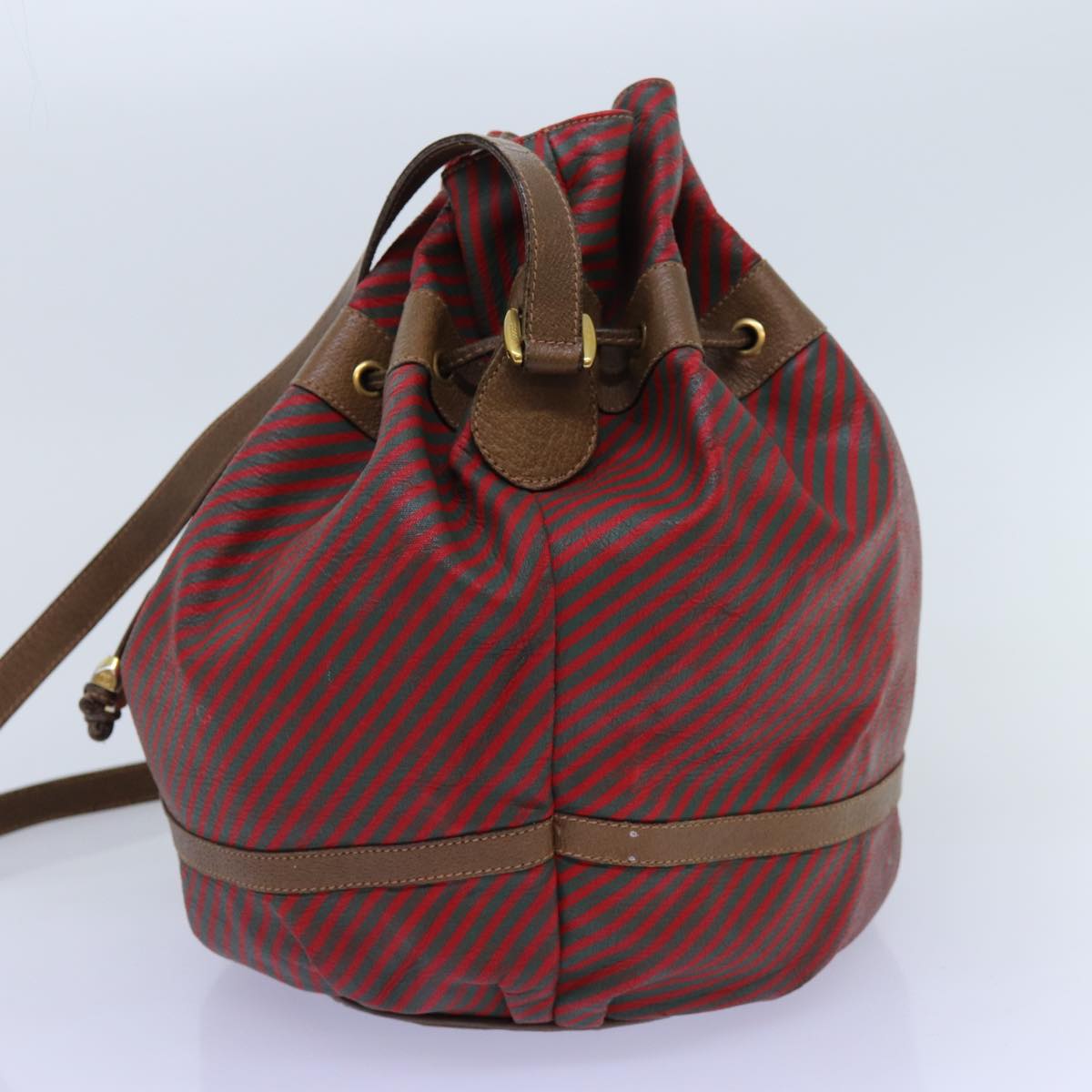 GUCCI Shoulder Bag Coated Canvas Red Green ep4031