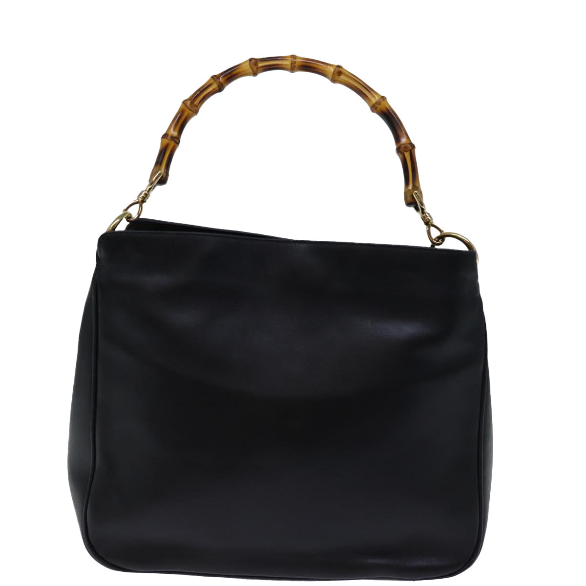 GUCCI Bamboo Hand Bag Leather Black 001 1638 ep4038