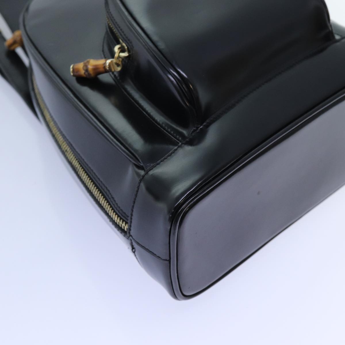 GUCCI Bamboo Body Bag Enamel Black 003 3444 0127 ep4050