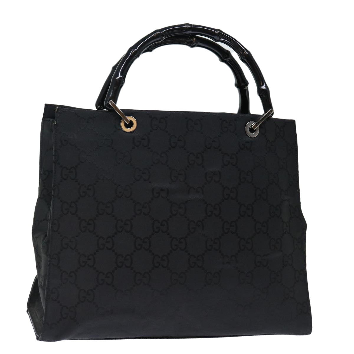 GUCCI Bamboo GG Canvas Hand Bag Nylon Black 002 1010 3754 ep4051