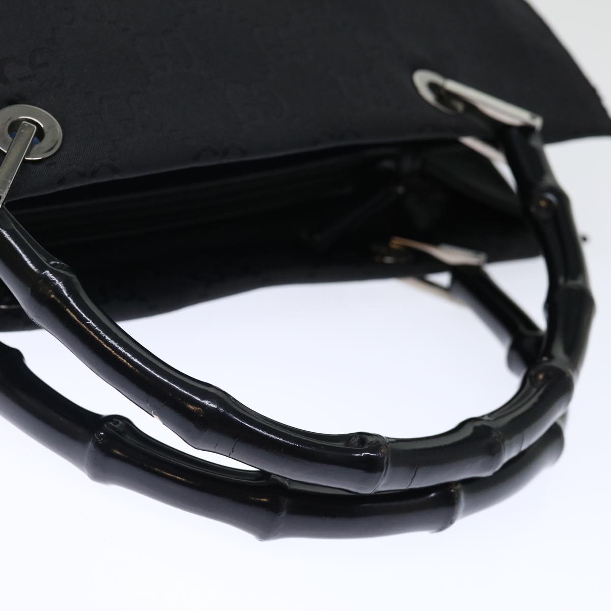 GUCCI Bamboo GG Canvas Hand Bag Nylon Black 002 1010 3754 ep4051
