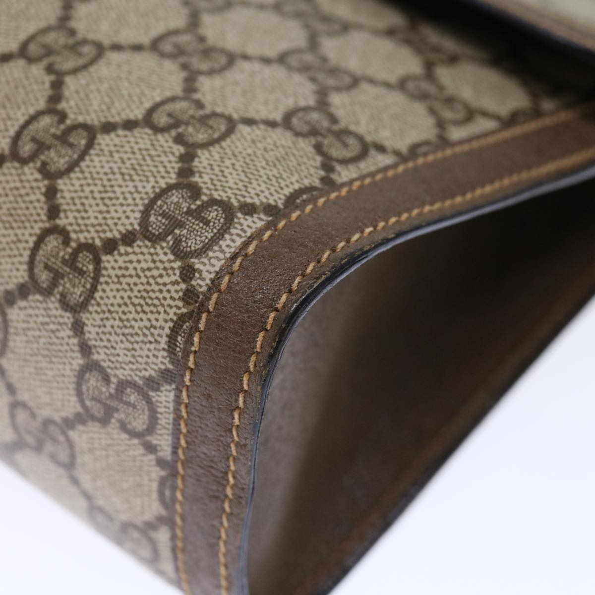 GUCCI GG Supreme Web Sherry Line Clutch Bag PVC Beige Red 89 01 007 ep4065