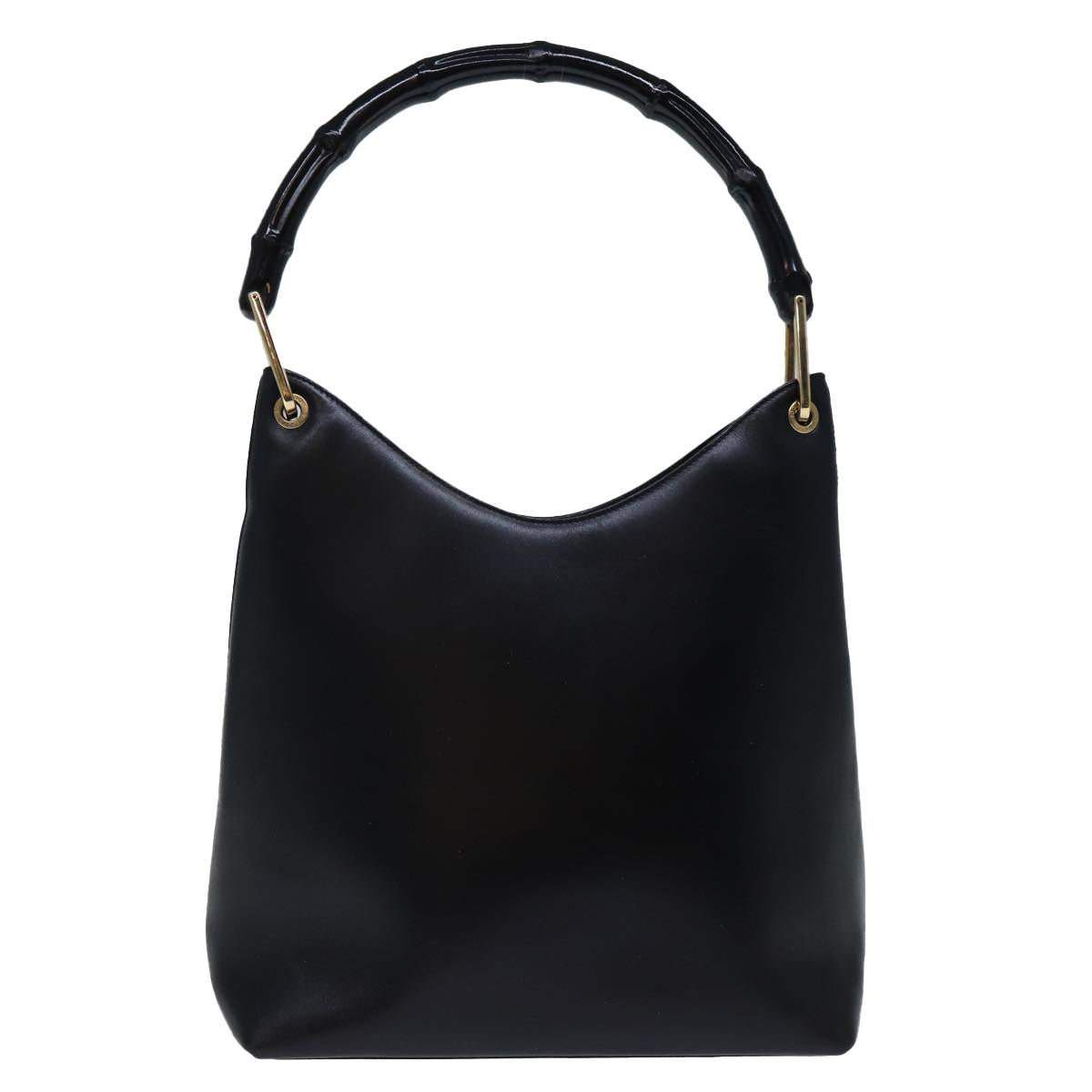 GUCCI Bamboo Shoulder Bag Leather Black 001 3007 ep4071
