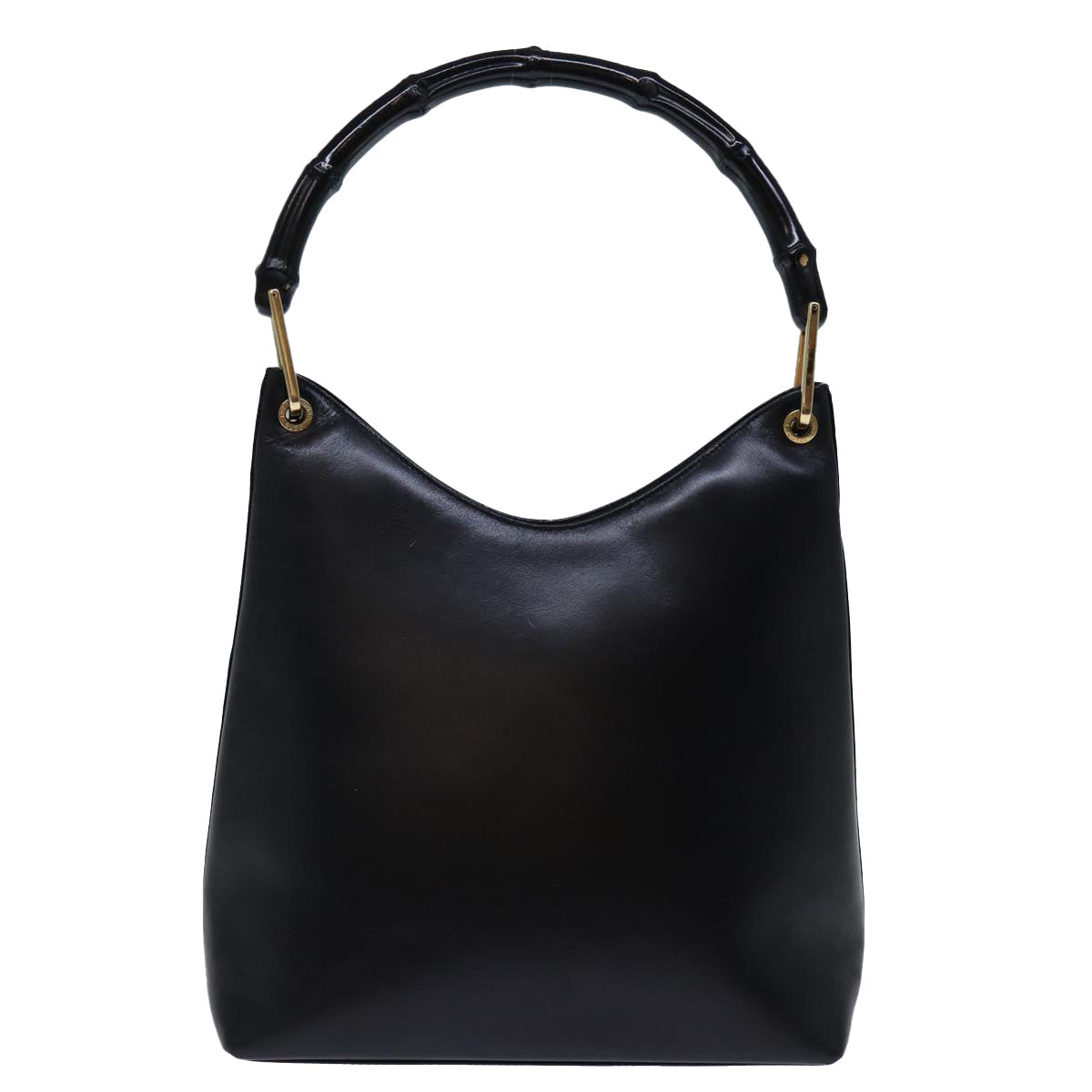 GUCCI Bamboo Shoulder Bag Leather Black 001 3007 ep4071