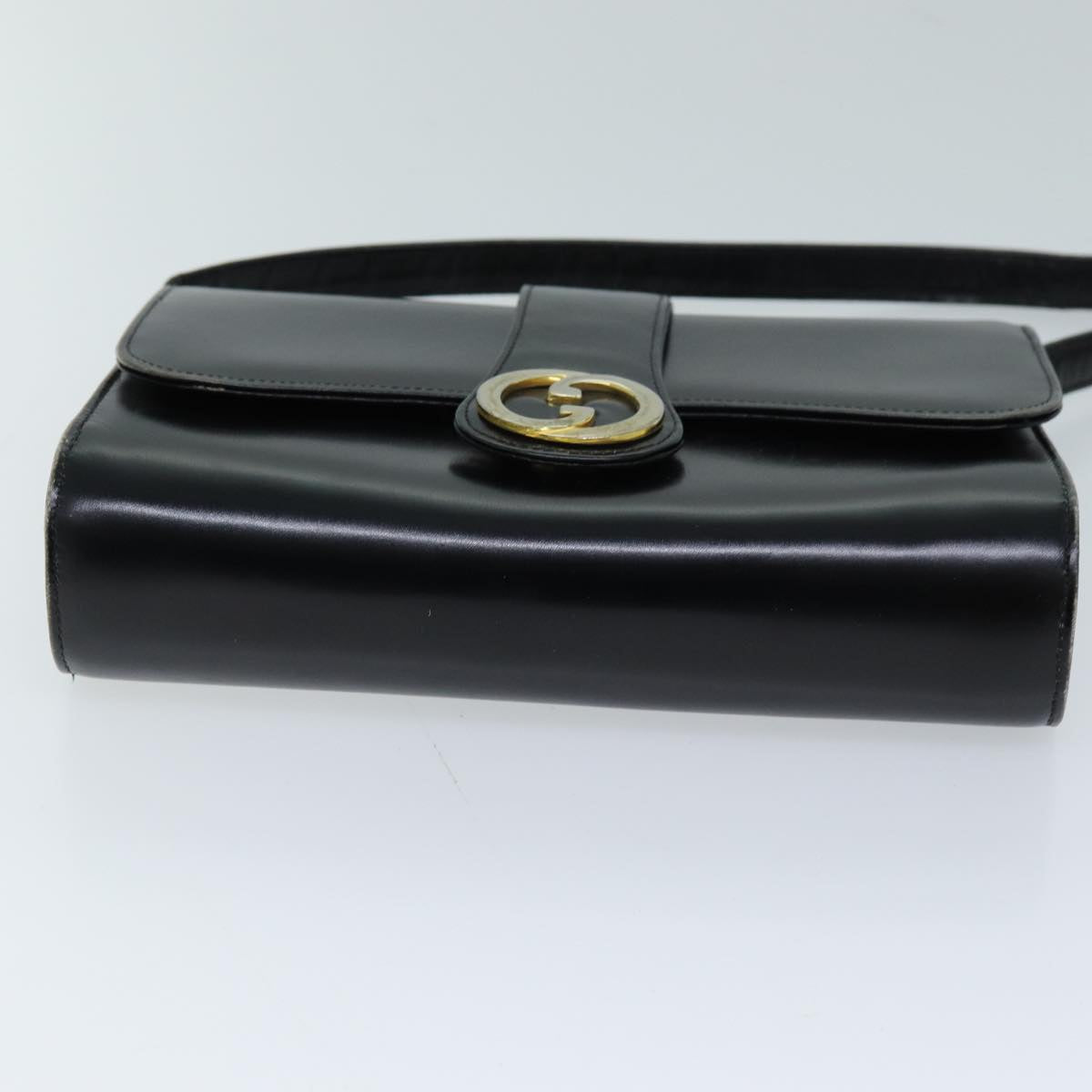 GUCCI Shoulder Bag Leather Black ep4082