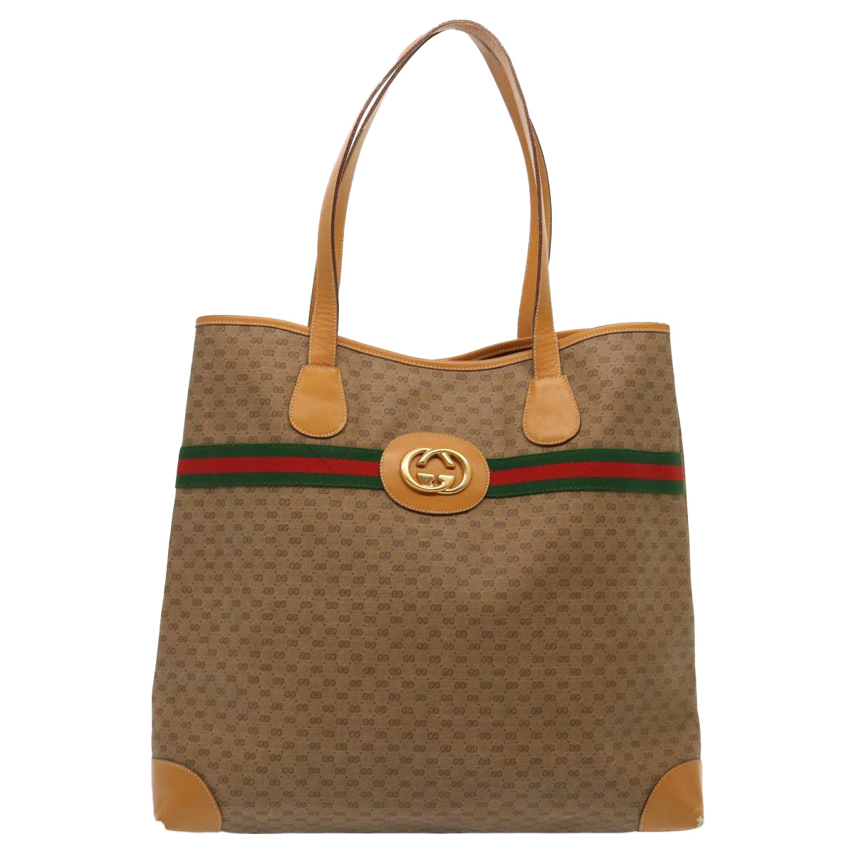 GUCCI Micro GG Supreme Web Sherry Line Tote Bag Beige 002 983 0174 ep4088