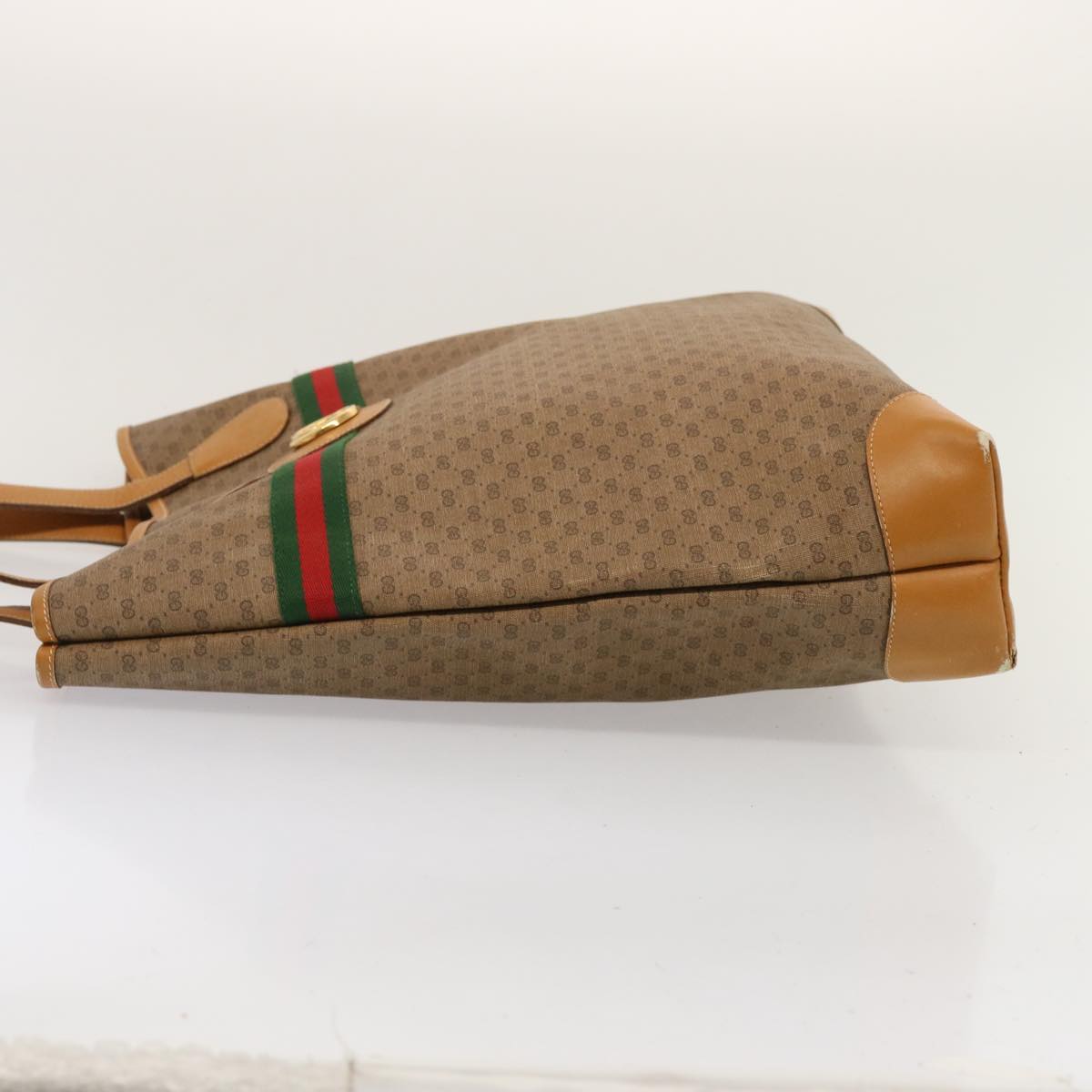 GUCCI Micro GG Supreme Web Sherry Line Tote Bag Beige 002 983 0174 ep4088
