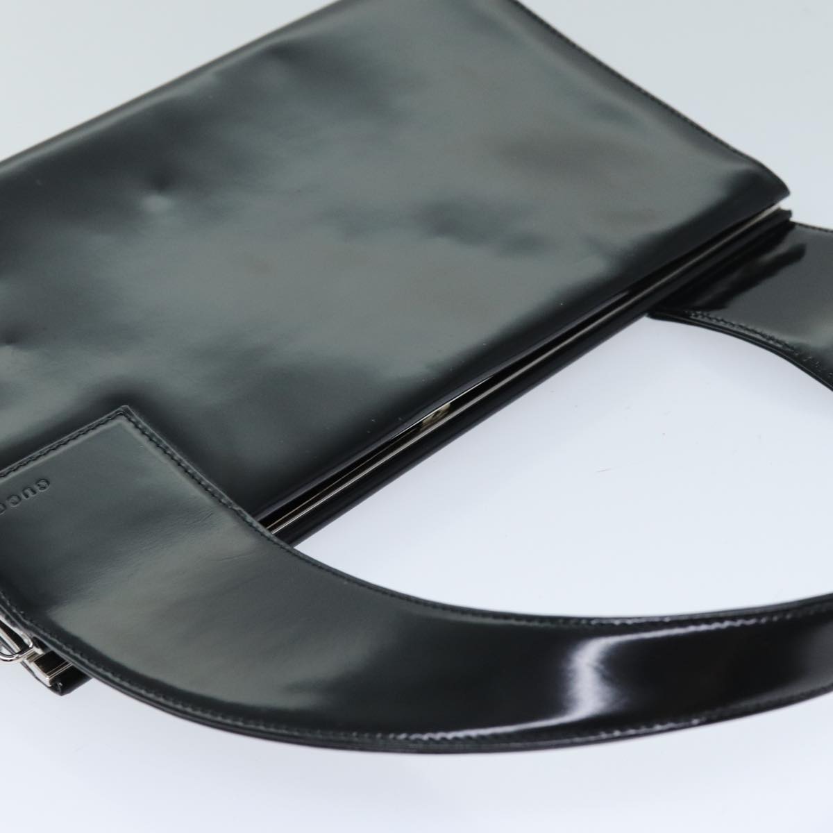 GUCCI Hand Bag Enamel Black 001 3135 ep4107