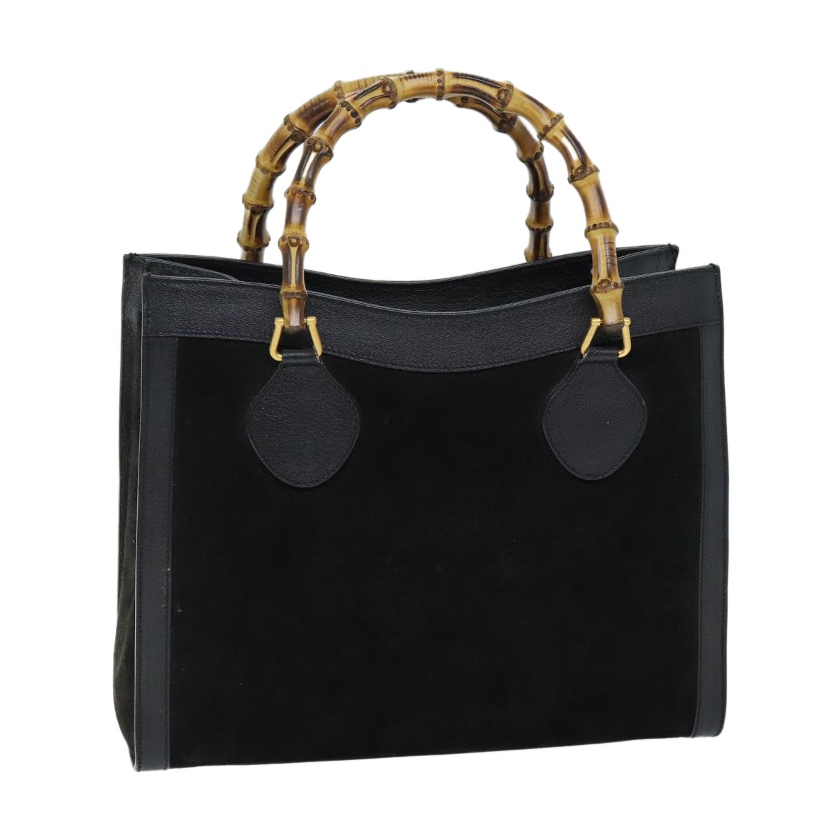 GUCCI Bamboo Hand Bag Suede Black 002 1186 2060 ep4123