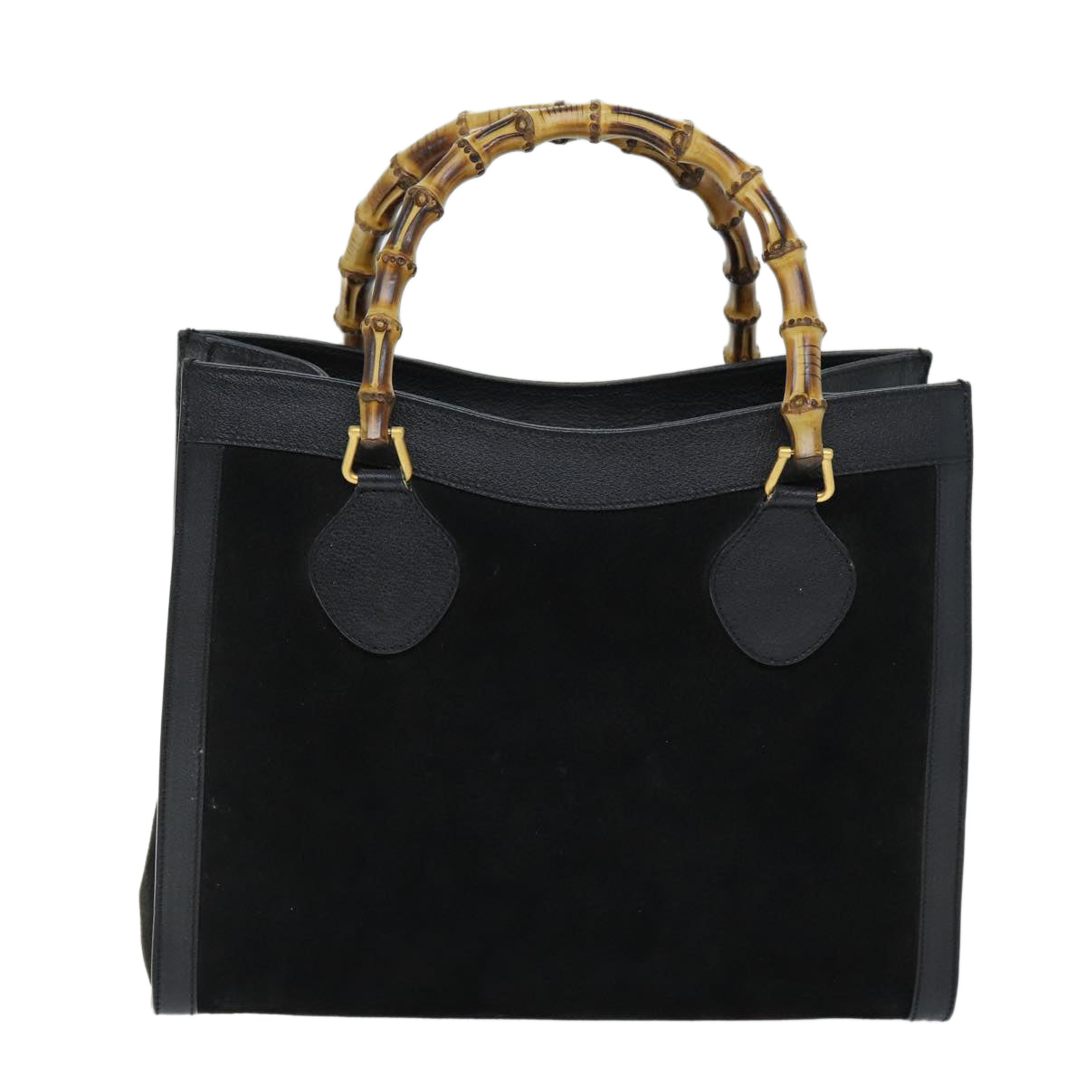 GUCCI Bamboo Hand Bag Suede Black 002 1186 2060 ep4123