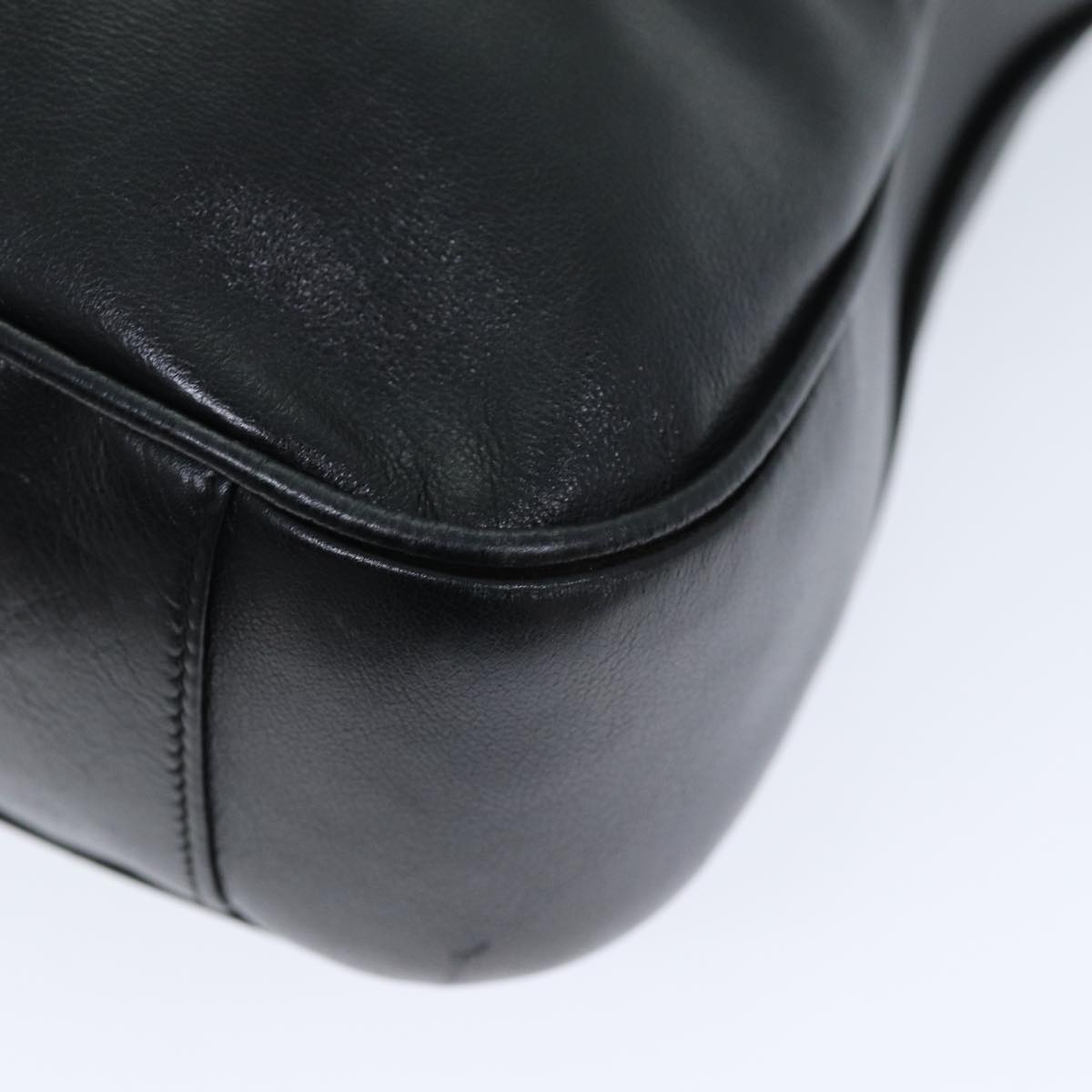 GUCCI Bamboo Hand Bag Leather 2way Black 001 1638 2615 ep4131