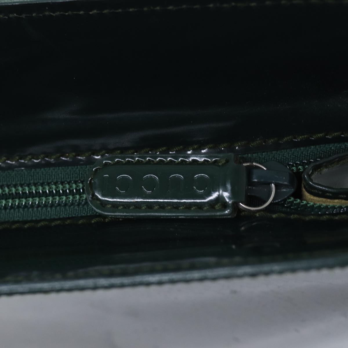 GUCCI Bamboo Hand Bag Enamel Green 015 1521 3675 ep4132