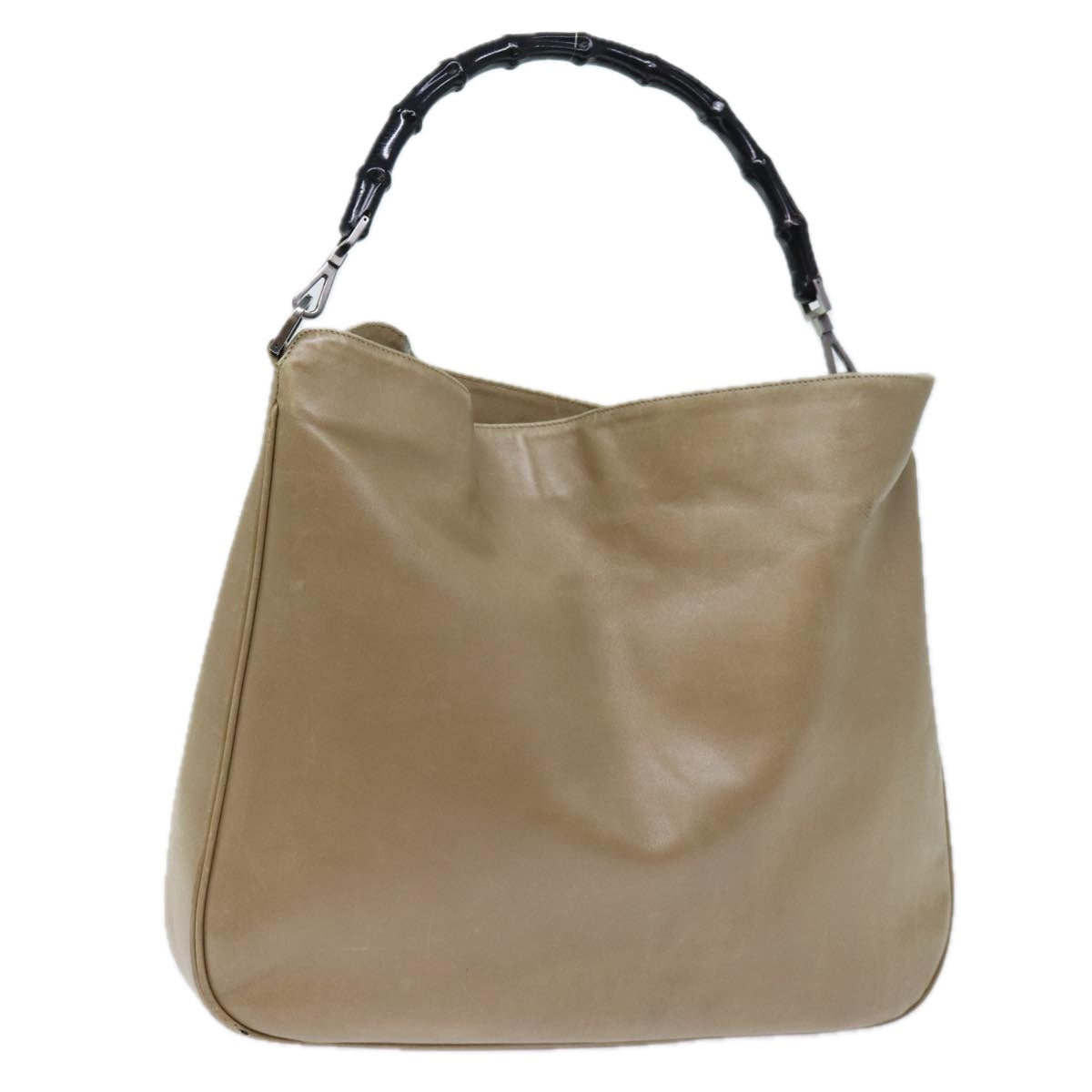 GUCCI Bamboo Hand Bag Leather Beige ep4133