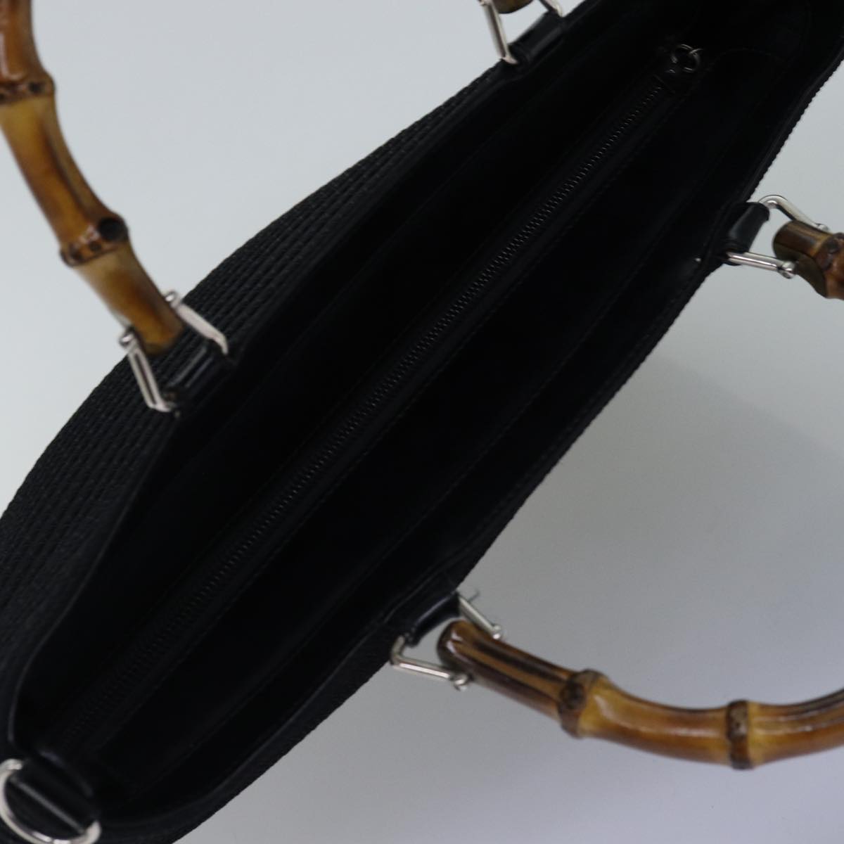 GUCCI Bamboo Hand Bag Canvas 2way Black 000 1998 0540 ep4188