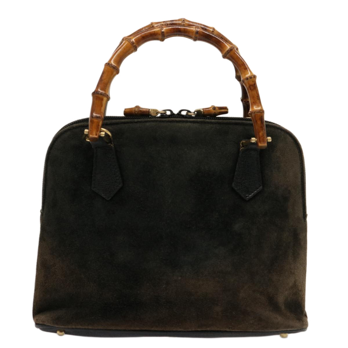 GUCCI Bamboo Hand Bag Suede Khaki 000 2865 0290 ep4189