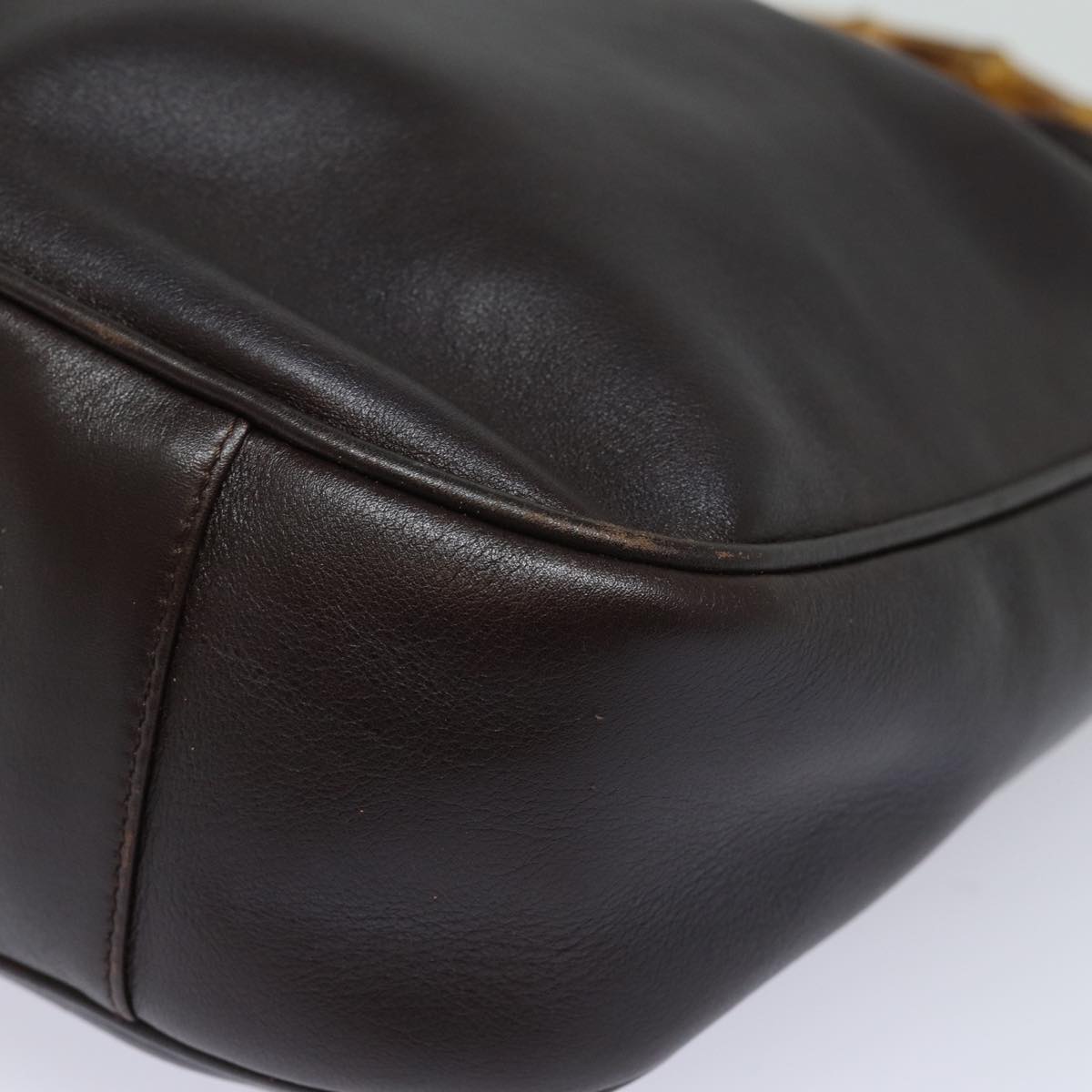 GUCCI Bamboo Hand Bag Nylon Brown 0011877 2123 ep4196