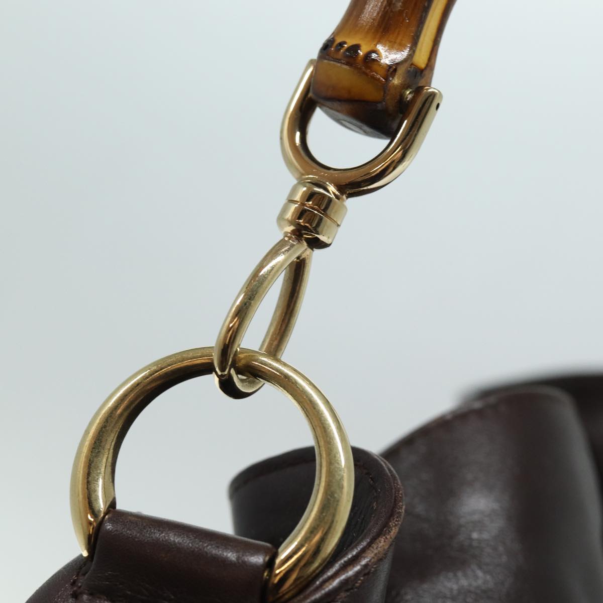 GUCCI Bamboo Hand Bag Nylon Brown 0011877 2123 ep4196