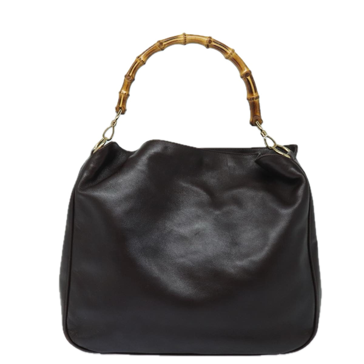 GUCCI Bamboo Hand Bag Nylon Brown 0011877 2123 ep4196