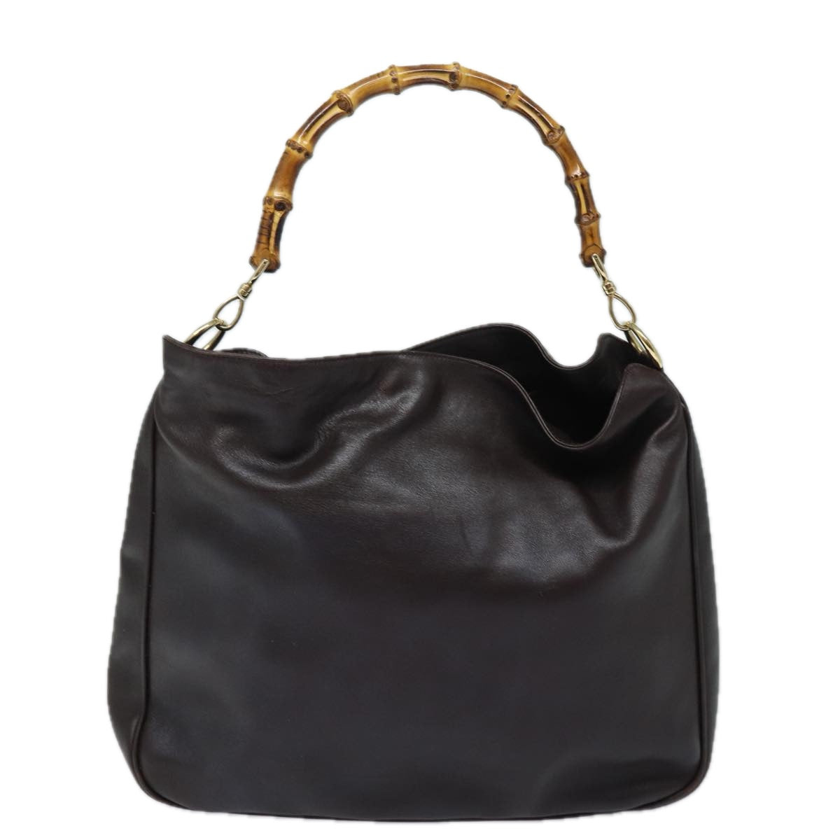 GUCCI Bamboo Hand Bag Nylon Brown 0011877 2123 ep4196